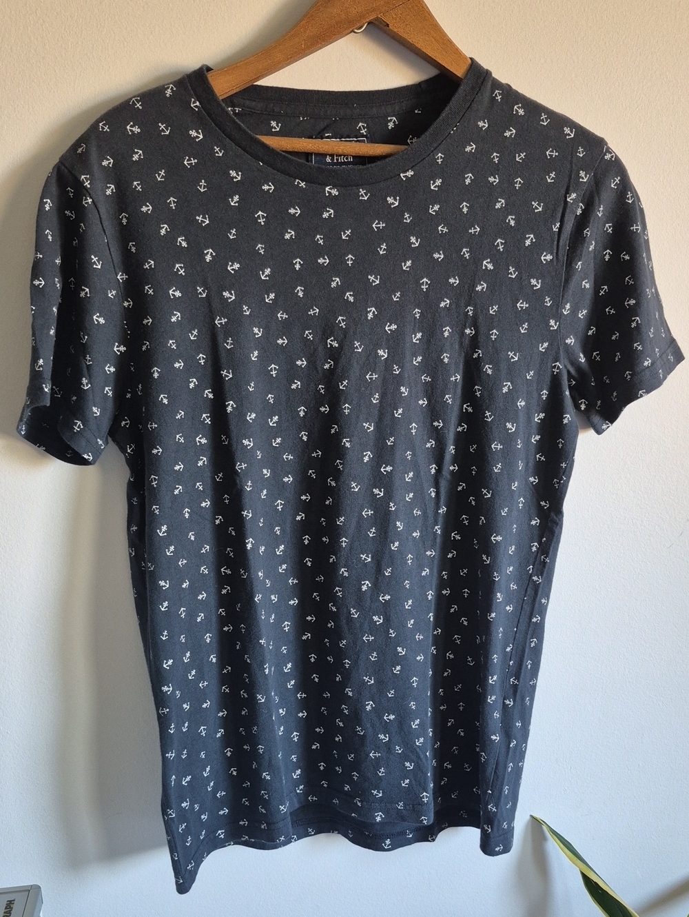 Abercrombie And Fitch 100% Cotton T with White Anchor Microprint
